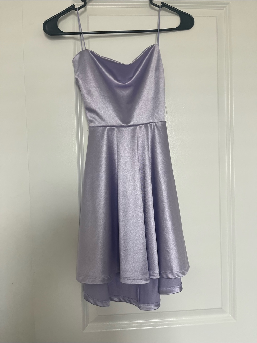 Windsor lavender satin mini dress